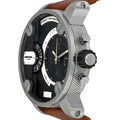  Shop Authentic Diesel SBA Dual Time Black Dial Brown Leather Strap Watch For Men - DZ7264 - Luxxuri