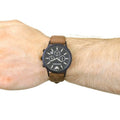  Shop Authentic Emporio Armani Chronograph Black Dial Brown Leather Strap Watch For Men - AR11078 - Luxxuri