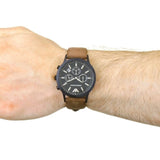  Shop Authentic Emporio Armani Chronograph Black Dial Brown Leather Strap Watch For Men - AR11078 - Luxxuri