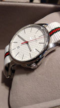  Shop Authentic Gucci G Timeless Quartz White DIal White NATO Strap Watch For Men - YA126322 - Luxxuri