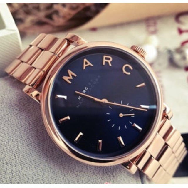  Shop Authentic Marc Jacobs Baker Navy Blue Dial Rose Gold Steel Strap Watch for Women - MBM3332 - Luxxuri