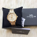 Coach Delancey Classic White Dial Gold Steel Strap Watch for Women - 14502261