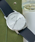  Shop Authentic Calvin Klein City White Dial Black Leather Strap Watch for Men - K2G2G1CD - Luxxuri