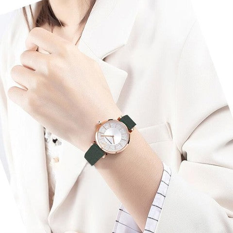  Shop Authentic Emporio Armani Pro Planet Analog Silver Dial Green Leather Strap Watch For Women - AR11517 - Luxxuri