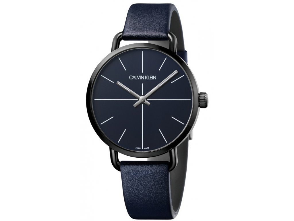  Shop Authentic Calvin Klein Even Blue Dial Blue Leather Strap Watch for Men - K7B214VN - Luxxuri