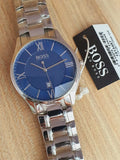  Shop Authentic Hugo Boss Governer Blue Dial Silver Steel Strap Watch for Men - 1513487 - Luxxuri
