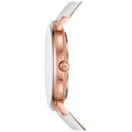 Michael Kors Pyper Quartz White Dial White Leather Strap Watch For Women - MK2800