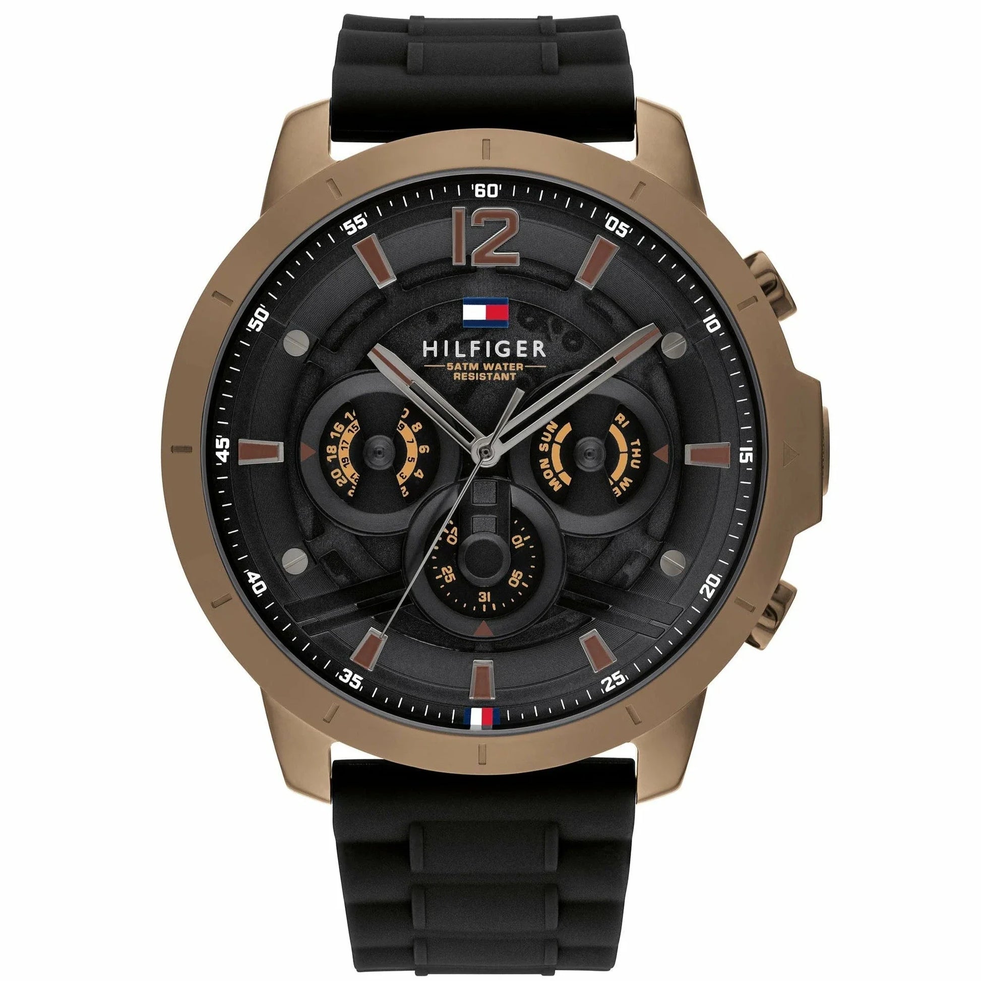  Shop Authentic Tommy Hilfiger Blaze Multifunction Black Dial Black Rubber Strap Watch For Men - 1792028 - Luxxuri