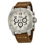  Shop Authentic Fossil Modern Machine White Dial Brown Leather Strap Watch for Men - FS4929 - Luxxuri