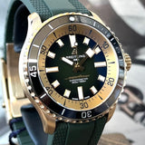  Shop Authentic Breitling Superocean Automatic 42 Green Dial Green Rubber Strap Watch for Men - N17375201L1S1 - Luxxuri