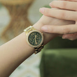  Shop Authentic Michael Kors Camille Multifunction Green Dial Gold Steel Strap Watch For Women - MK6981 - Luxxuri
