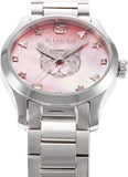  Shop Authentic Gucci G Timeless Quartz Mother of Pearl Pink Dial Silver Steel Strap Watch For Women - YA1265013 - Luxxuri