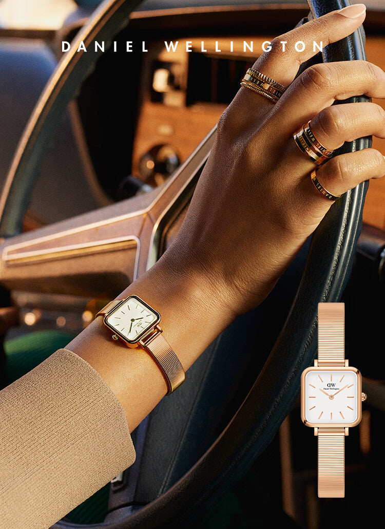  Shop Authentic Daniel Wellington Quadro Studio White Dial Rose Gold Mesh Strap Watch For Women - DW00100517 - Luxxuri
