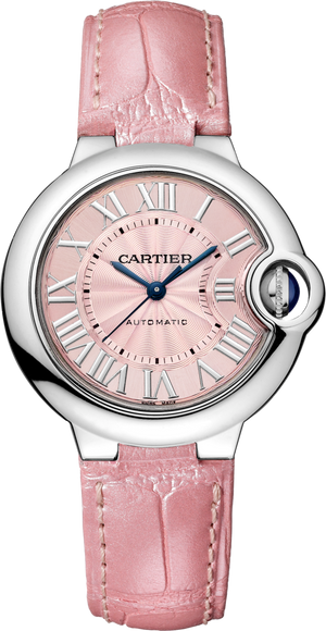  Shop Authentic Cartier Ballon Blue De Cartier Pink Dial Pink Leather Strap Watch for Women - WSBB0031 - Luxxuri