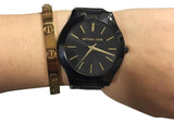  Shop Authentic Michael Kors Slim Runway Black Dial Black Stainless Steel Strap Watch for Women - MK3221 - Luxxuri