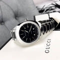  Shop Authentic Gucci GG2570 Quartz Black Dial Silver Steel Strap Watch For Men - YA142401 - Luxxuri