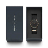 Shop Authentic Daniel Wellington Classic Cornwall Black Dial Black NATO Strap Watch For Women - DW00100150 - Luxxuri