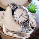  Shop Authentic Gucci G Timeless Silver Dial Silver Steel Strap Watch For Men - YA126401 - Luxxuri