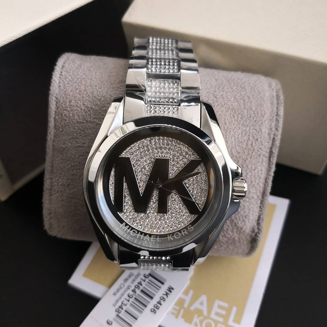 Michael Kors Bradshaw Silver Dial Silver Stainless Steel Strap Watch for Women - MK6486