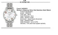 Coach Delancey White Dial Silver Steel Strap Watch for Women - 14502810