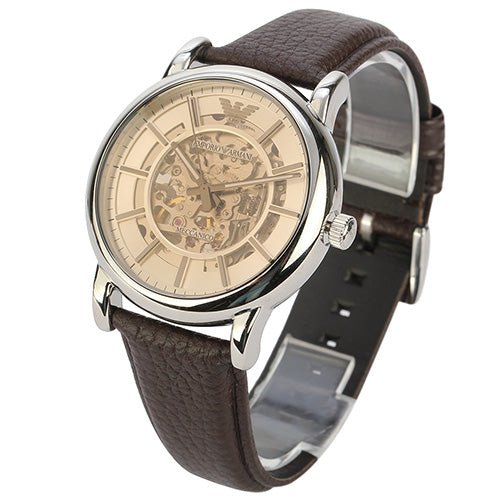  Shop Authentic Emporio Armani Luigi Meccanico Brown Dial Brown Leather Strap Watch For Men - AR1982 - Luxxuri