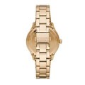 Michael Kors Runway Quartz Black Dial Gold Steel Strap Watch For Women - MK6682