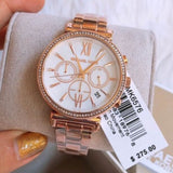  Shop Authentic Michael Kors Sofie Chronograph Mother of Pearl White Dial Rose Gold Steel Strap Watch For Women - MK6576 - Luxxuri