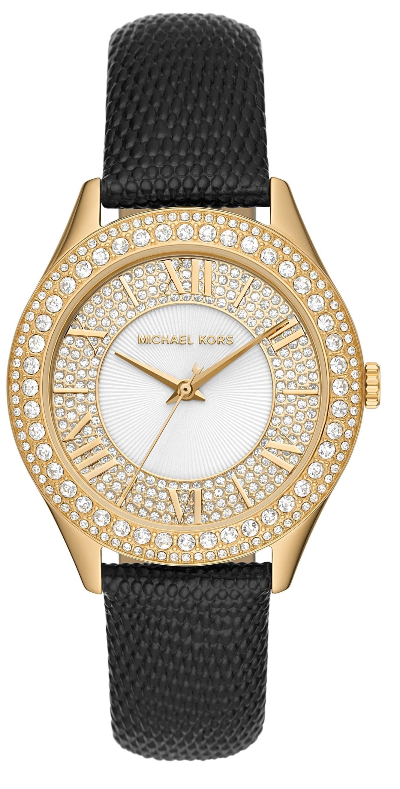  Shop Authentic Michael Kors Harlowe Analog White Dial Black Leather Strap Watch For Women - MK2988 - Luxxuri