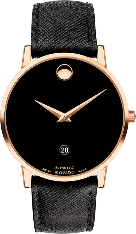  Shop Authentic Movado Museum Classic Black Dial Black Leather Strap Watch for Men - 0607196 - Luxxuri