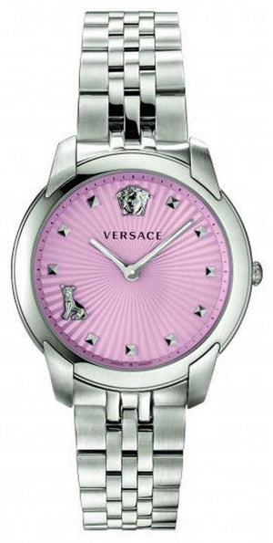  Shop Authentic Versace Audrey Quartz Pink Dial Silver Steel Strap Watch for Women - VELR00419 - Luxxuri