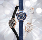  Shop Authentic Swarovski Octea Lux Blue Dial Blue Leather Strap Watch for Women - 5414413 - Luxxuri