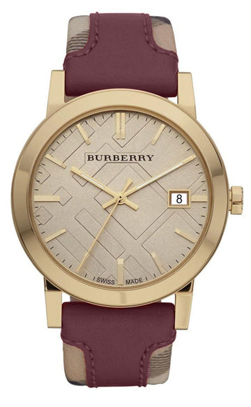  Shop Authentic Burberry The City Gold Dial Orange Leather Strap Watch for Women - BU9017 - Luxxuri