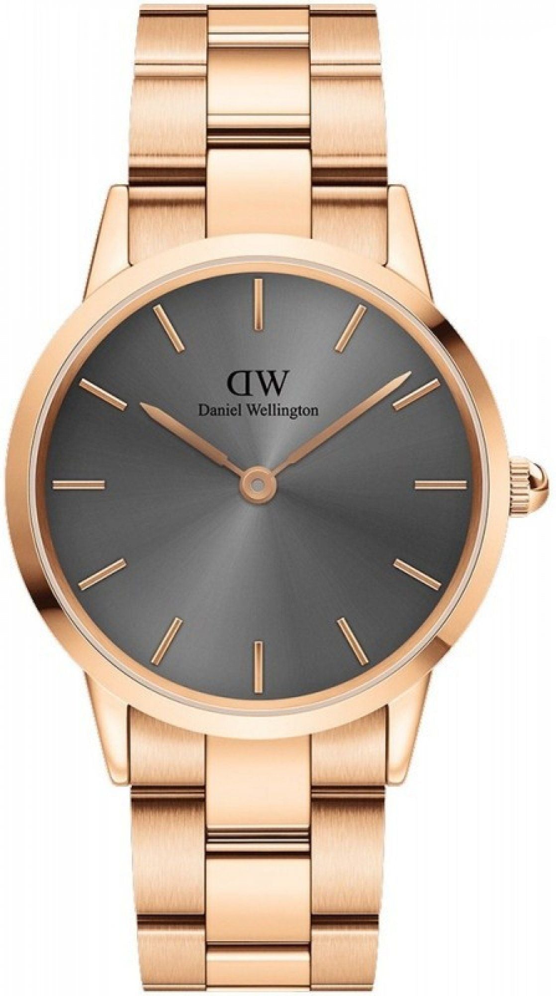  Shop Authentic Daniel Wellington Iconic Link Grey Dial Gold Steel Strap Watch For Women - DW00100334 - Luxxuri