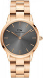  Shop Authentic Daniel Wellington Iconic Link Grey Dial Gold Steel Strap Watch For Women - DW00100334 - Luxxuri