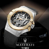  Shop Authentic Maserati Potenza Automatic Skeleton Dial Black Leather Strap Watch For Men - R8821108011 - Luxxuri