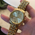  Shop Authentic Michael Kors Lexington Chronograph Gold Dial Gold Steel Strap Watch for Women - MK5556 - Luxxuri