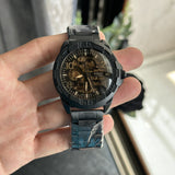  Shop Authentic Fossil Bronson Automatic Skeleton Black Dial Grey Steel Strap Watch for Men - ME3255 - Luxxuri
