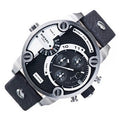  Shop Authentic Diesel Little Daddy Black Dial Black Leather Strap Watch For Men - DZ7256 - Luxxuri