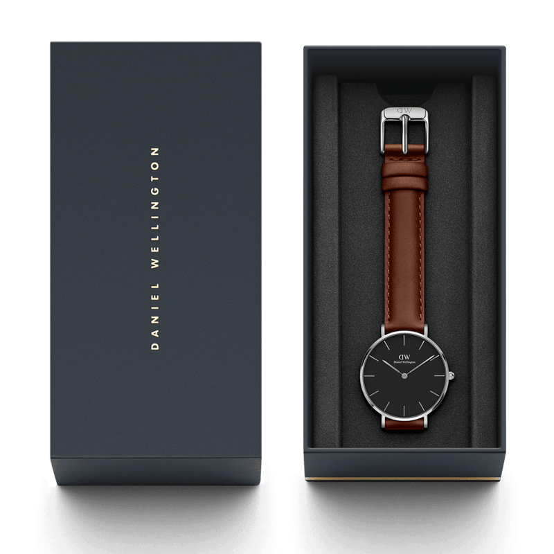  Shop Authentic Daniel Wellington Classic Petite St Mawes Black Dial Brown Leather Strap Watch For Women - DW00100237 - Luxxuri