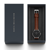  Shop Authentic Daniel Wellington Classic Petite St Mawes Black Dial Brown Leather Strap Watch For Women - DW00100181 - Luxxuri