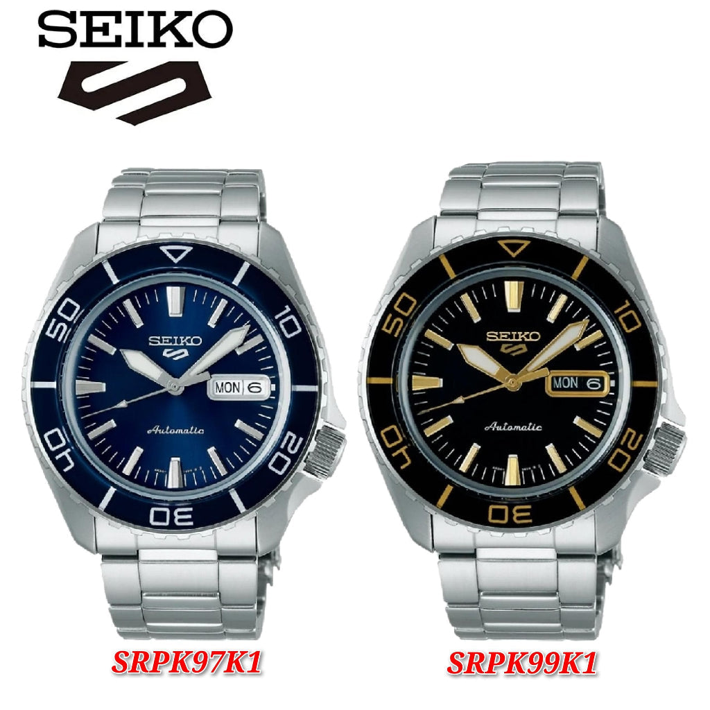 Seiko 5 Sports Automatic Blue Dial Silver Steel Strap Watch for Men - SRPK97K1