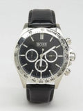  Shop Authentic Hugo Boss Ikon Black Dial Black Leather Strap Watch for Men - 1513178 - Luxxuri