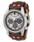  Shop Authentic Fossil Coachman Chronograph Silver Dial Brown Leather Strap Watch for Men - CH2565 - Luxxuri