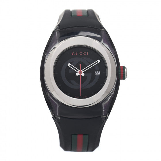  Shop Authentic Gucci Sync XXL Quartz Black Dial Black Rubber Strap Watch For Men - YA137101 - Luxxuri