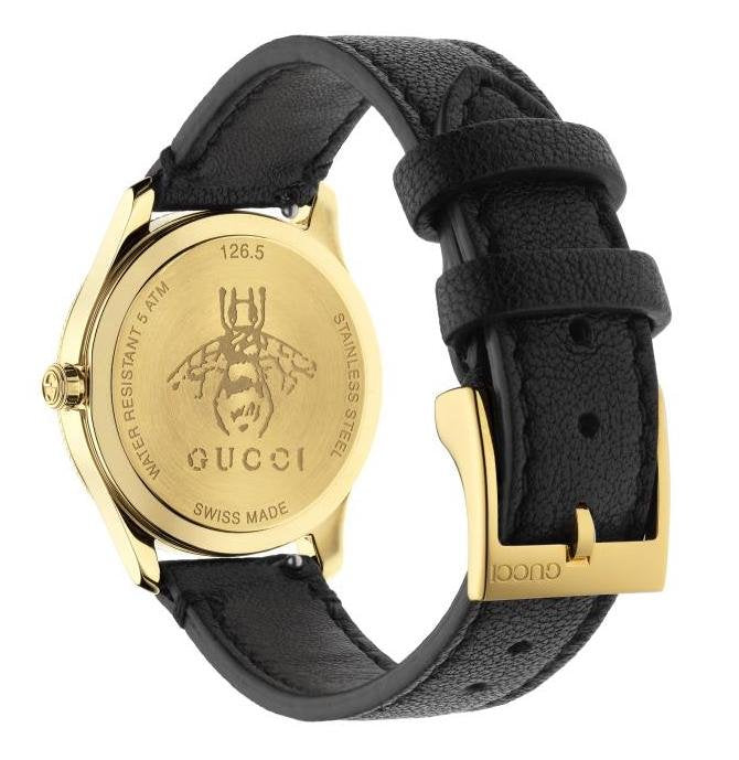  Shop Authentic Gucci G Timeless Quartz Silver Dial Black Leather Strap Watch For Women - YA1265023 - Luxxuri