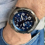  Shop Authentic Fossil Bronson Chronograph Blue Dial Grey Steel Strap Watch for Men - FS5711 - Luxxuri