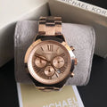  Shop Authentic Michael Kors Runway Chronograph Rose Gold Dial Rose Gold Steel Strap Watch For Women - MK5778 - Luxxuri