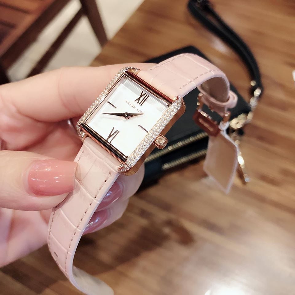  Shop Authentic Michael Kors Lake Quartz White Dial Pink Leather Strap Watch For Women - MK2763 - Luxxuri