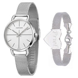  Shop Authentic Calvin Klein Even White Dial Silver Mesh Bracelet Watch for Women - K7B23126 - Luxxuri