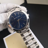  Shop Authentic Michael Kors Slim Runway Quartz Blue Dial Silver Steel Strap Watch For Women - MK3379 - Luxxuri